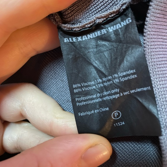 Alexander Wang Grey Geometric Knit Peplum Top - Picture 7 of 7